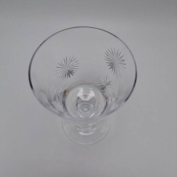 Vintage Cut Glass Goblet With Starburst Design - Picture 4 of 7